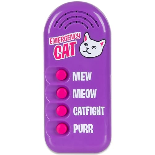 Archie McPhee Emergency Cat Sound Maker – 4 Cat Sounds, 3.5-Inch Handheld, Battery-Powered