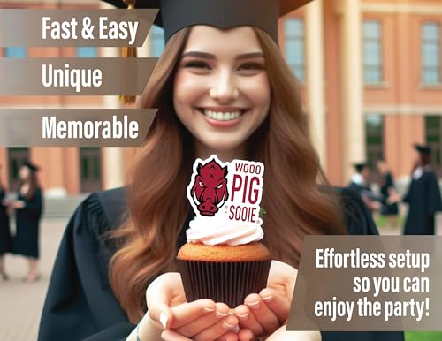 Arkansas Razorbacks Cupcake Toppers (24 Pack) – PartyKandy Game Day & Graduation Decorations