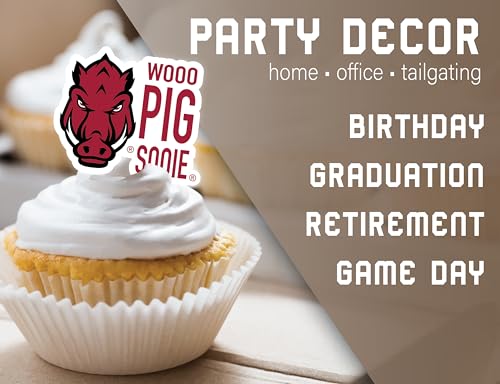 Arkansas Razorbacks Cupcake Toppers (24 Pack) – PartyKandy Game Day & Graduation Decorations