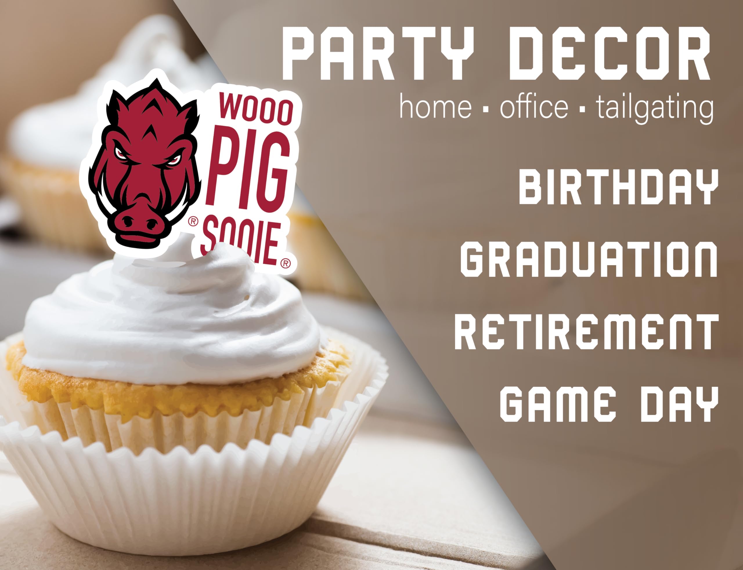 Arkansas Razorbacks Cupcake Toppers (24 Pack) – PartyKandy Game Day & Graduation Decorations
