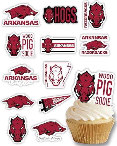 Arkansas Razorbacks Cupcake Toppers (24 Pack) – PartyKandy Game Day & Graduation Decorations