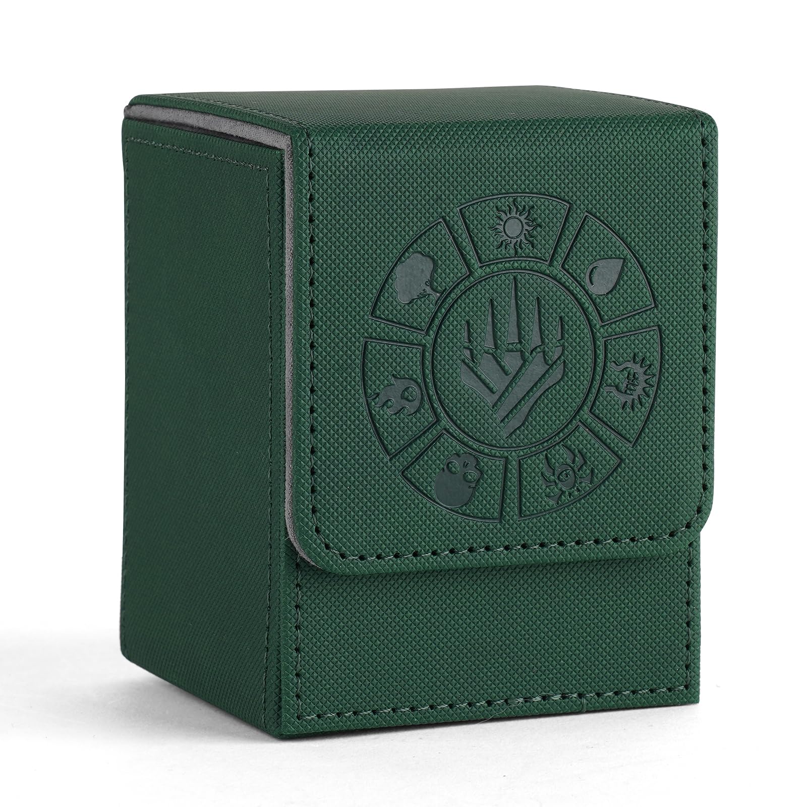 Arkeiliy Green Faux Leather Card Deck Box – Holds 110+ Sleeved Cards with 50 Sleeves