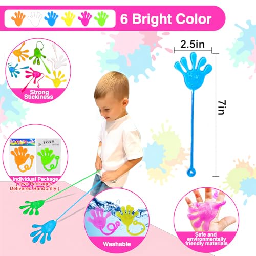 Armaytoy 28-Pack Glow in the Dark Sticky Hands – Party Favors, Piñata Fillers, Classroom Prizes