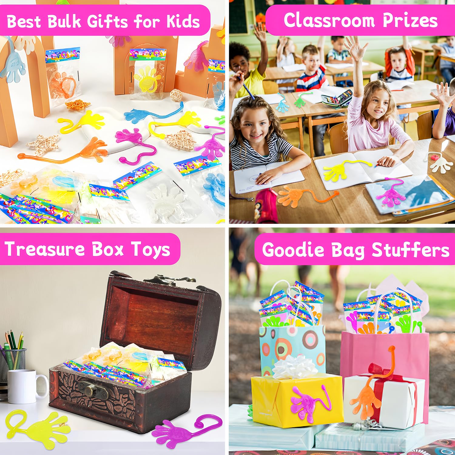 Armaytoy 28-Pack Glow in the Dark Sticky Hands – Party Favors, Piñata Fillers, Classroom Prizes
