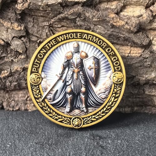 Armor of God Christian Challenge Coin - Ephesians 6:11 - Single Coin with Protective Case