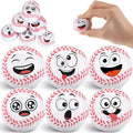 Arrowbash 12 Pack Mini Baseball Stress Balls with Funny Faces - Foam Stress Relief Toys for Party Favors