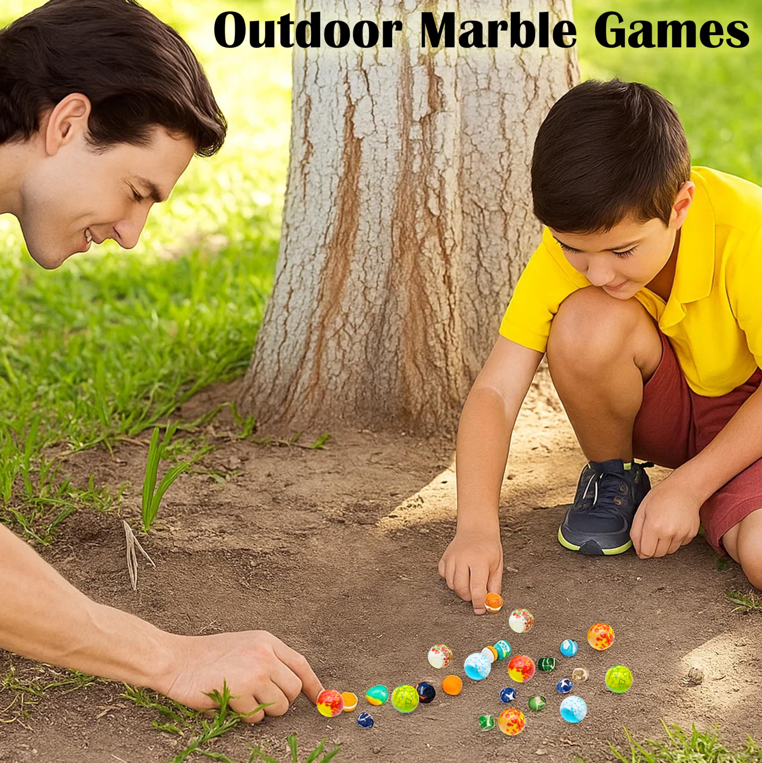 ARSUK Handmade Glass Marbles - Set of 10 Large 1-Inch Dotted Shooter Marbles for Games and Décor