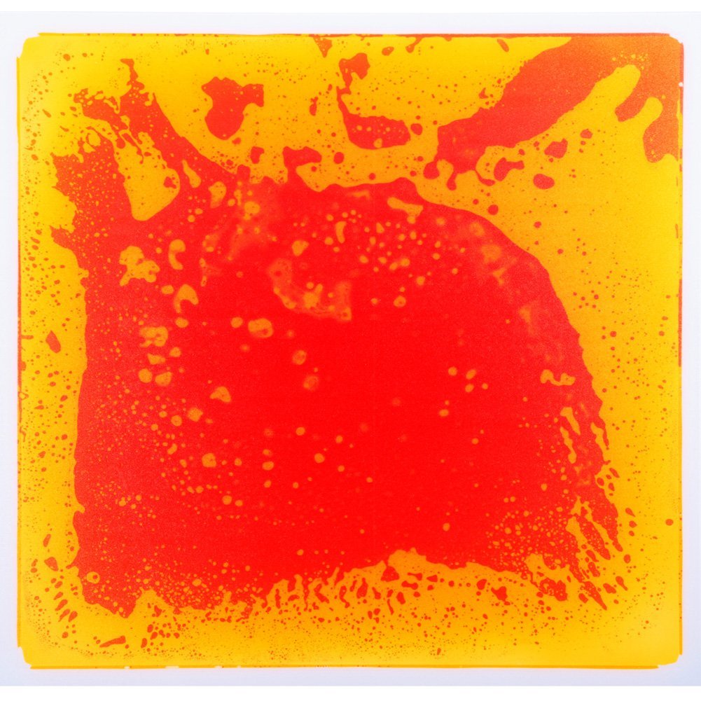 Art3d Liquid Fusion Floor Tile - 11.8" Square Yellow-Red - Non-Toxic Sensory Play Mat