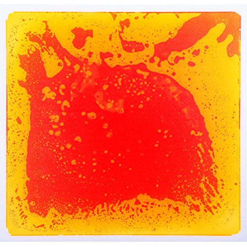 Art3d Liquid Fusion Floor Tile - 11.8" Square Yellow-Red - Non-Toxic Sensory Play Mat