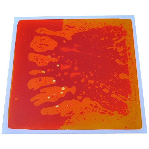 Art3d Liquid Fusion Floor Tile - 11.8" Square Yellow-Red - Non-Toxic Sensory Play Mat