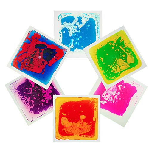 Art3d Single Liquid Dance Floor Tile – Blue-Red, 11.8" Square, Nontoxic PVC Sensory Mat
