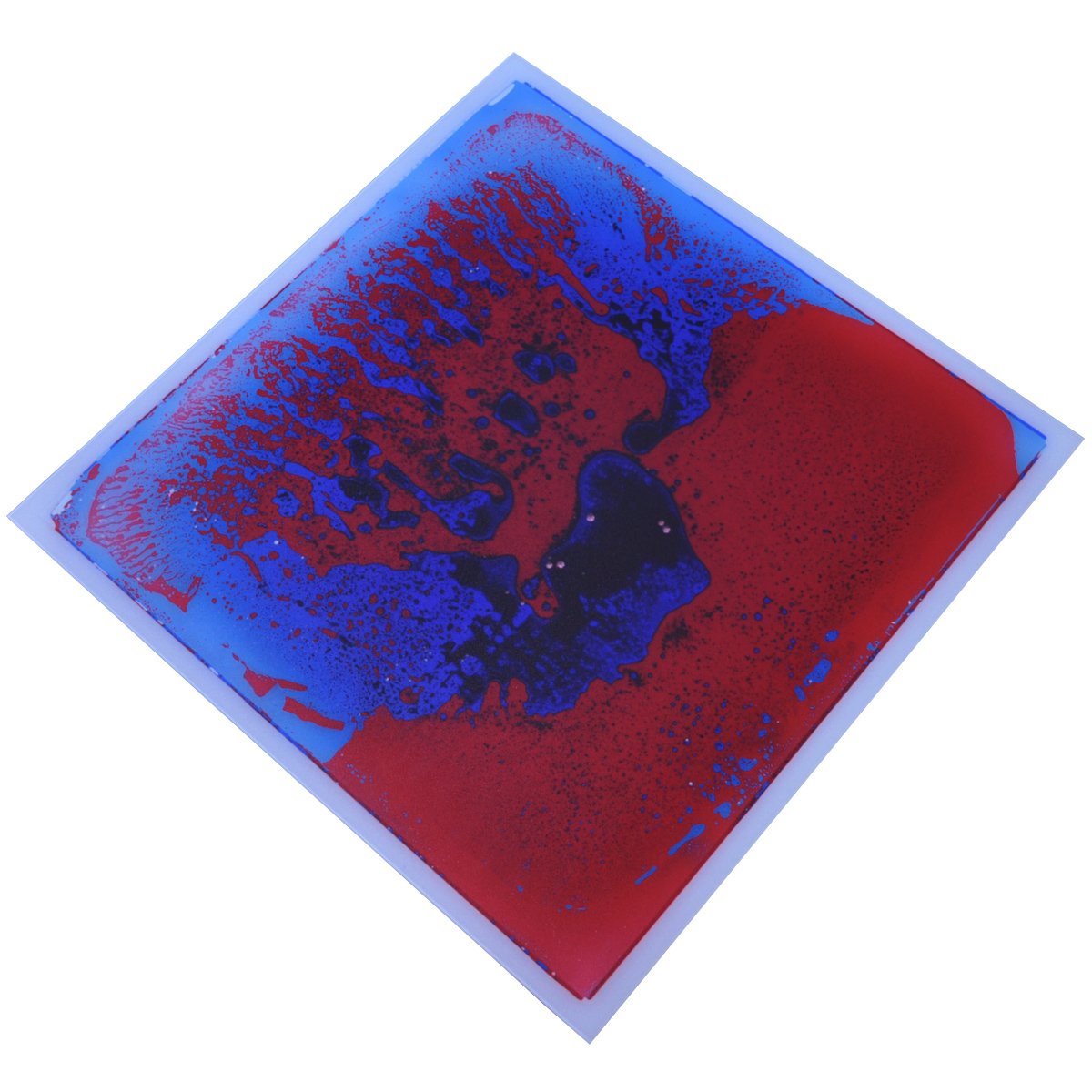 Art3d Single Liquid Dance Floor Tile – Blue-Red, 11.8" Square, Nontoxic PVC Sensory Mat