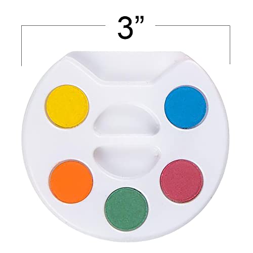ArtCreativity 24 Pack Mini Watercolor Paint Sets with Brushes - Non-Toxic, 5 Colors Each - Party Favors for Kids