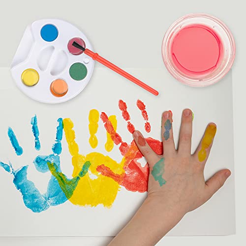 ArtCreativity 24 Pack Mini Watercolor Paint Sets with Brushes - Non-Toxic, 5 Colors Each - Party Favors for Kids