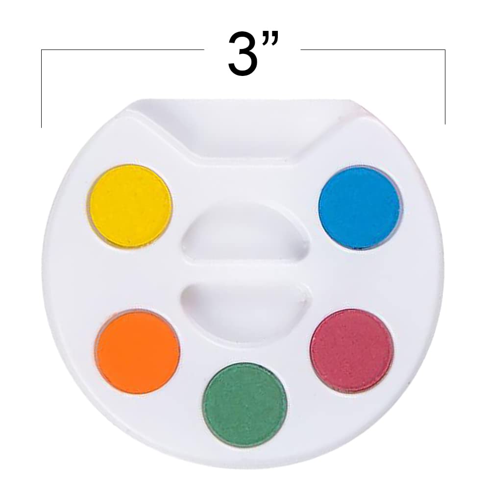 ArtCreativity 24 Pack Mini Watercolor Paint Sets with Brushes - Non-Toxic, 5 Colors Each - Party Favors for Kids