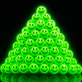 ArtCreativity 36 Pack Glow in the Dark Smiley Bouncy Balls - Green, 1 Inch, High Bounce Party Favors