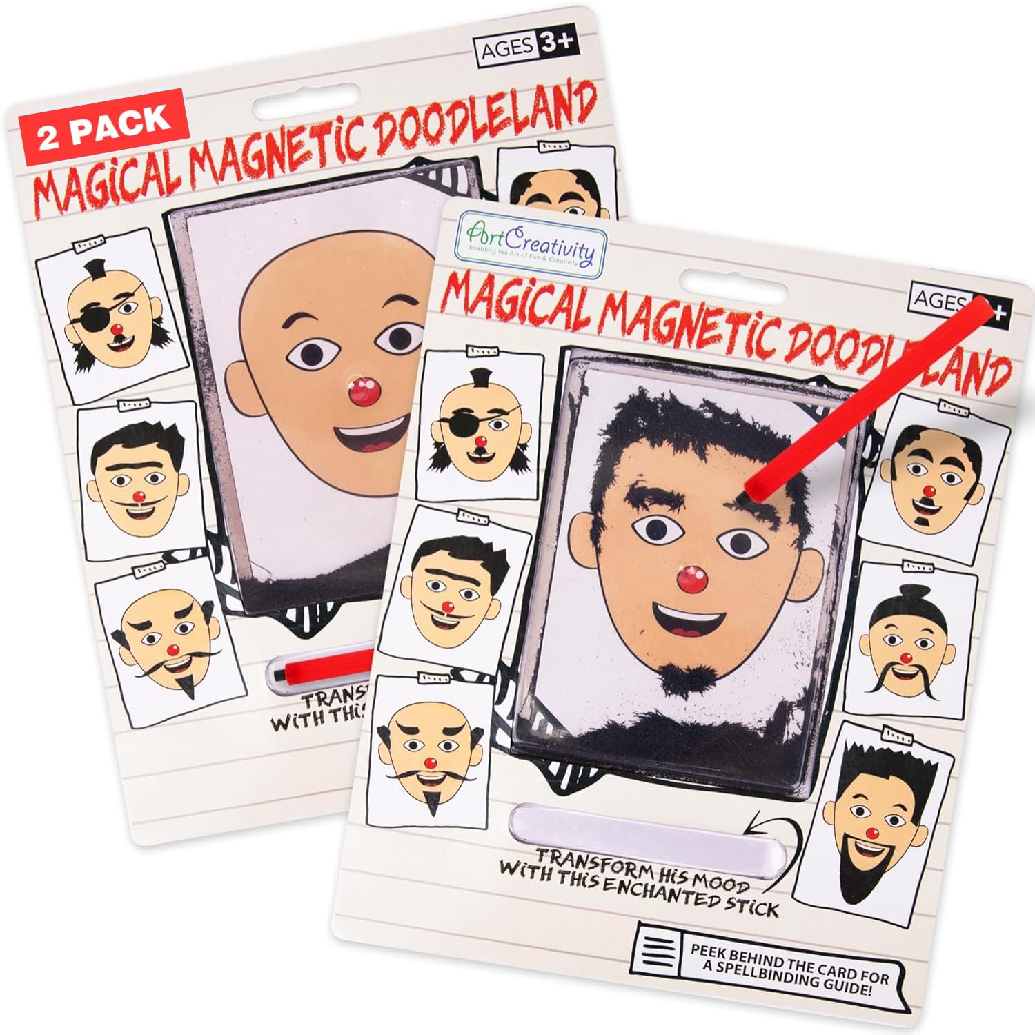 ArtCreativity Magnetic Drawing Face 2-Pack - Travel Doodle Board for Kids Ages 3+