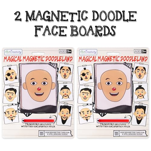 ArtCreativity Magnetic Drawing Face 2-Pack - Travel Doodle Board for Kids Ages 3+