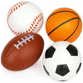 ArtCreativity Sports Stress Balls for Kids – Set of 4 Squeezable Foam Balls (Basketball, Football, Baseball, Soccer)