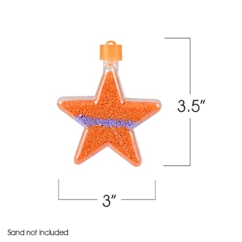 ArtCreativity Star Sand Art Bottle Necklaces – Pack of 12 Clear Plastic Star-Shaped Craft Bottles for Kids (Sand Not Included)