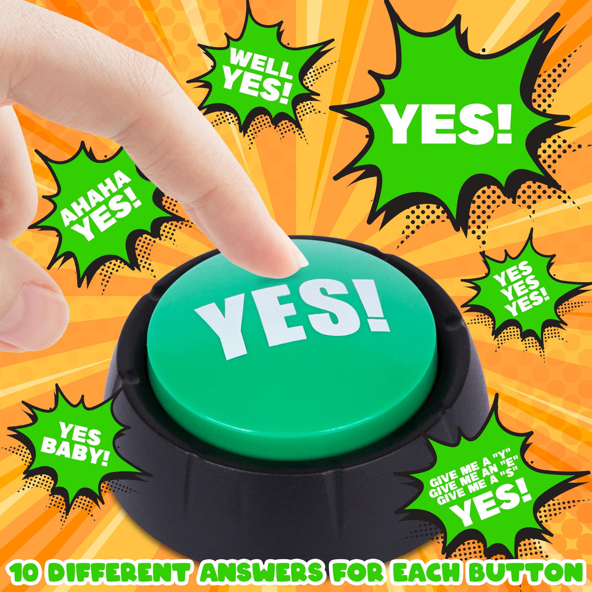 ArtCreativity Yes Button – Funny Desk Toy with 10 Sound Variations
