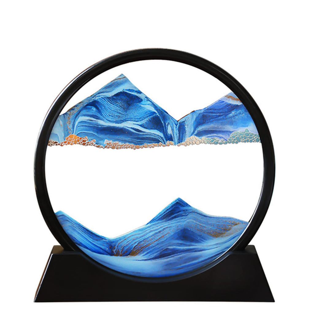 Arthink Moving Sand Art Picture – Round Glass 3D Deep Sea Landscape for Relaxation & Decor