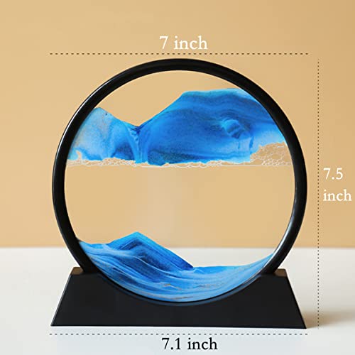 Arthink Moving Sand Art Picture – Round Glass 3D Deep Sea Landscape for Relaxation & Decor