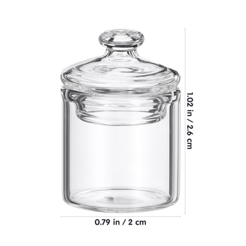 ARTIBETTER 1:12 Scale Miniature Glass Jars with Lids - 2 Pack for Dollhouse Decor, Tiny Storage Bottles for Mini Food & Hobby Displays