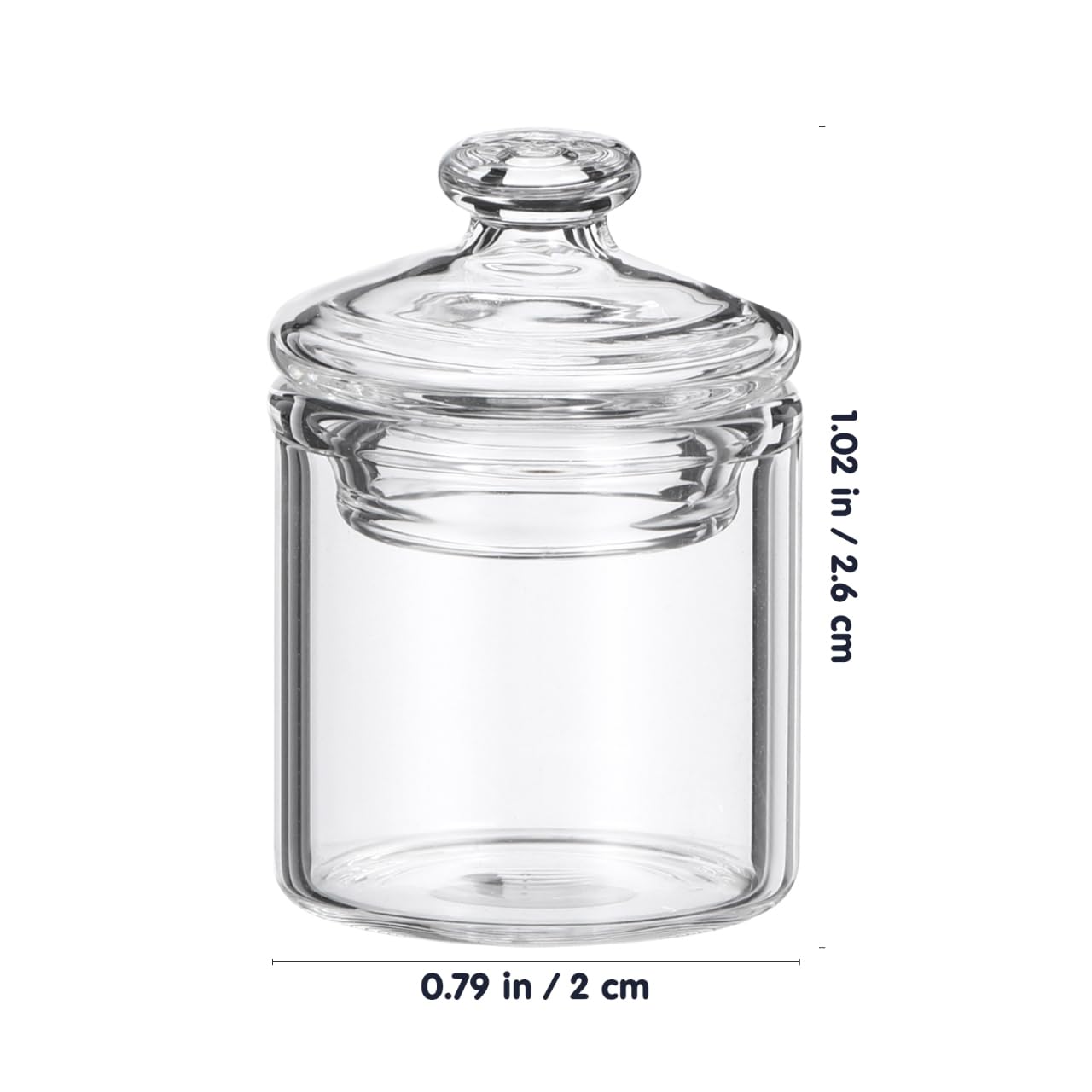 ARTIBETTER 1:12 Scale Miniature Glass Jars with Lids - 2 Pack for Dollhouse Decor, Tiny Storage Bottles for Mini Food & Hobby Displays