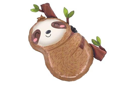 Artisan Owl Adorable Sweet Sloth Foil Party Balloon (28 Inch, Brown)