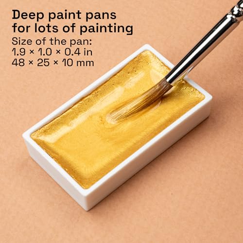 ARTISTRO Metallic Watercolor Paint Set - 6 Gold Colors, XL Pans, ASTM-I Lightfastness for Artists