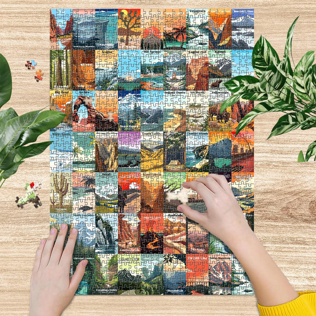 Artnedu 1000-Piece National Parks Puzzle – Yellowstone, Yosemite, Zion & More Vintage Travel Poster Art