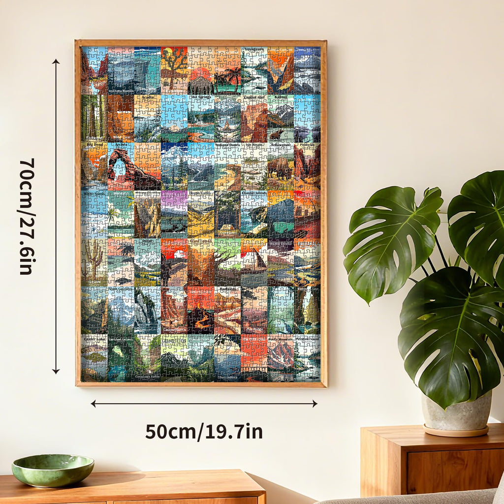 Artnedu 1000-Piece National Parks Puzzle – Yellowstone, Yosemite, Zion & More Vintage Travel Poster Art