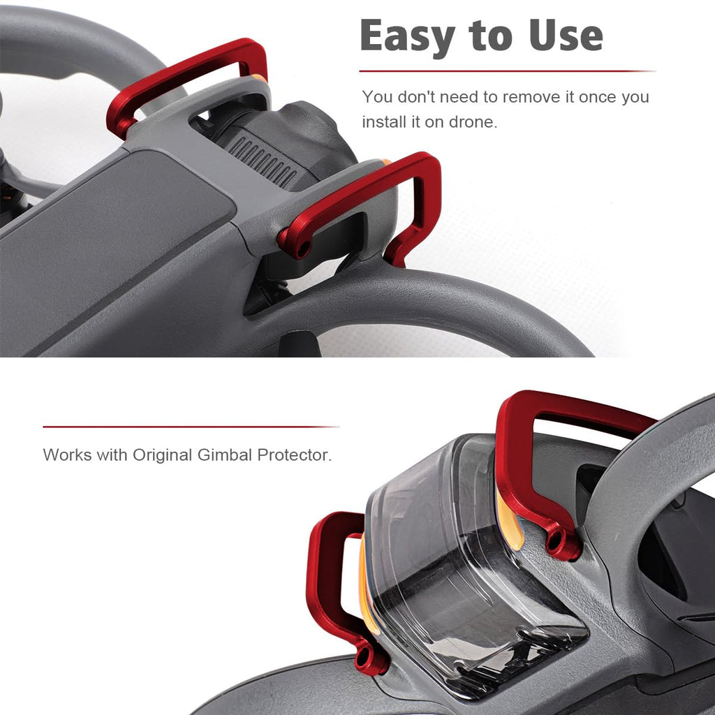Arzroic Gimbal Guard for DJI Avata 2 – Red, Lightweight Aluminum Alloy Protector