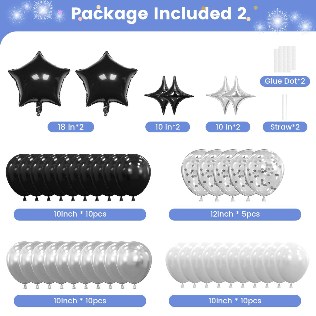 Ashmole Black and Silver 18th Birthday Decorations Kit for Boys or Girls