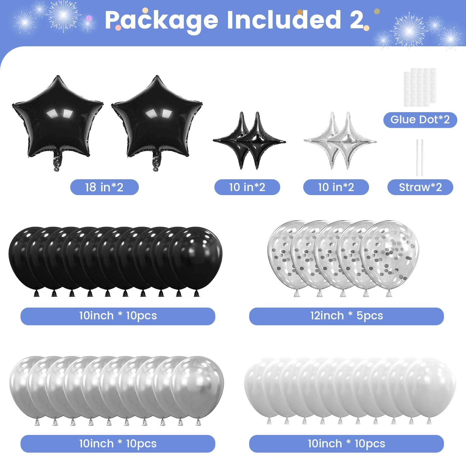 Ashmole Black and Silver 18th Birthday Decorations Kit for Boys or Girls