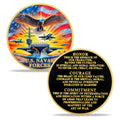 ASmileIndeep U.S. Naval Forces Challenge Coin – 40mm Zinc Alloy Navy Coin with Aircraft Carrier & Eagle
