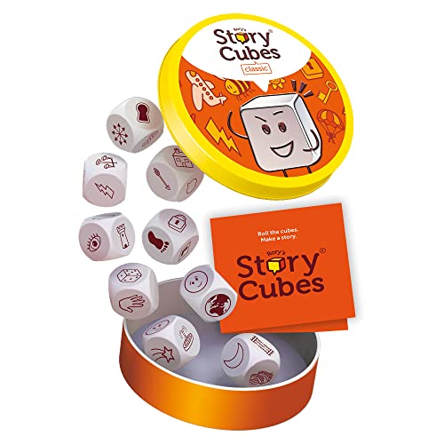 Asmodee Rory's Story Cubes Classic – Eco-Friendly Tin Box Edition: Creative Storytelling Game for Ages 6+