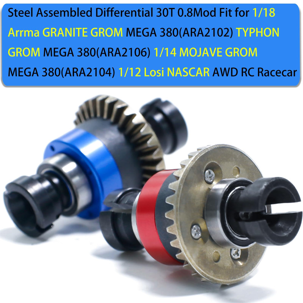 Assembled 30T 0.8Mod Steel Differential for ARRMA GROM & LOSI NASCAR AWD RC Cars
