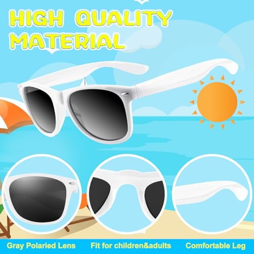 ASTARON 12 Pack Black and White Party Sunglasses for Events, Weddings, Pool Parties