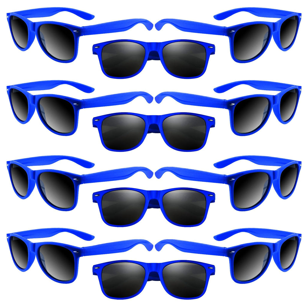 ASTARON 12 Pack Blue Neon Party Sunglasses - Bulk Beach Wedding Favors