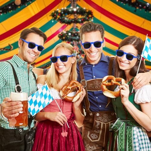 ASTARON 12 Pack Blue Neon Party Sunglasses - Bulk Beach Wedding Favors