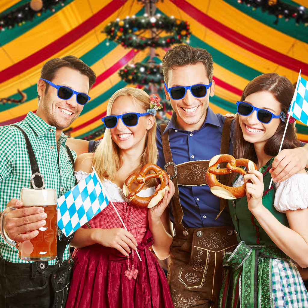 ASTARON 12 Pack Blue Neon Party Sunglasses - Bulk Beach Wedding Favors