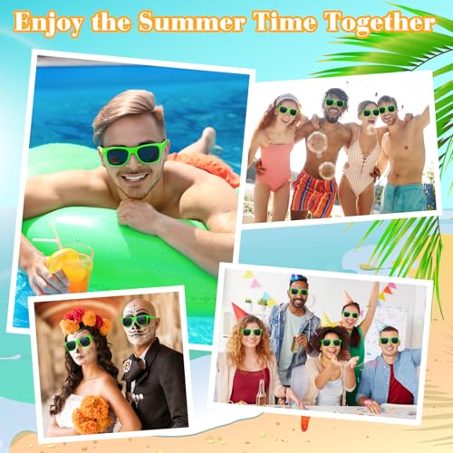 ASTARON 12 Pack Neon Party Sunglasses - Bulk Party Favors for Beach, Wedding, Pool, and Summer Events