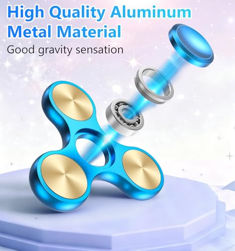ATESSON Fidget Spinner – 4-10 Minute Spin Time, Stainless Steel Bearing, Aluminum Alloy Body