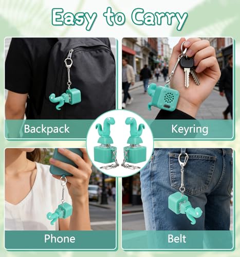 ATESSON Lizard Button Keychain Fidget Toy 2-Pack – Rechargeable Sound & Light Stress Relief