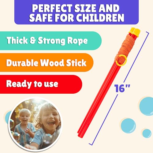 Atlasonix Giant Bubble Wand Set – Makes 1 Gallon of Bubble Solution, Non-Toxic, Outdoor Fun for Kids