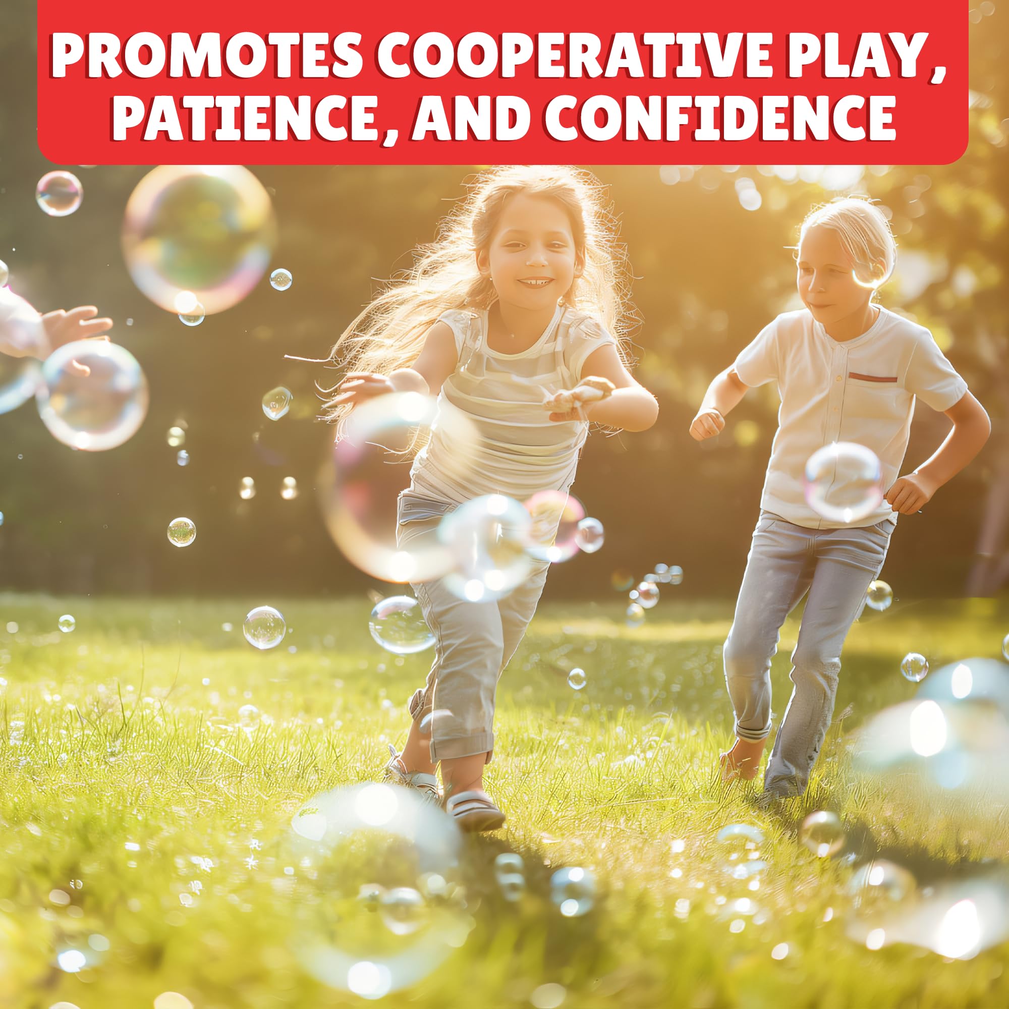 Atlasonix Giant Bubble Wand Set – Makes 1 Gallon of Bubble Solution, Non-Toxic, Outdoor Fun for Kids