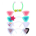Atvscay 4-Pack Cute Cat Ears Headbands – Elastic Wire & Felt, 7.5x5.5 inches, for Parties & Cosplay
