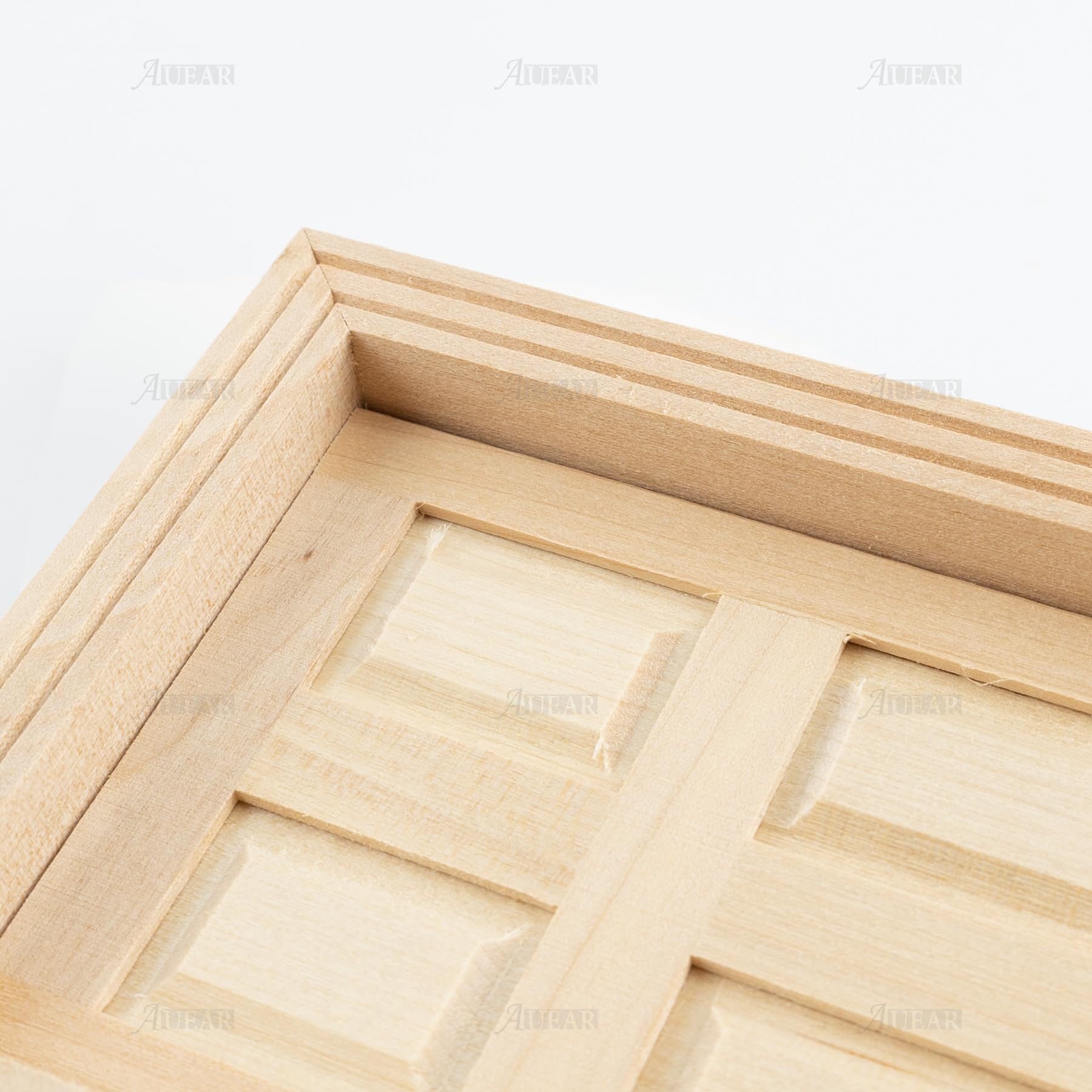 AUEAR 1:12 Scale Unpainted Wooden 6-Panel Door for Dollhouse Living Room - 7.5 x 3.4 Inches